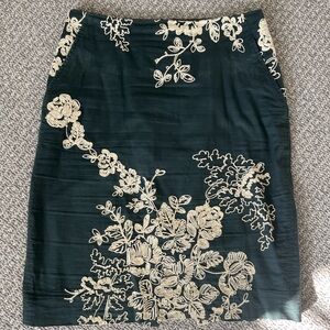 J. Crew embroidered pencil skirt with pockets